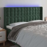  LED uzglavlje tamnozeleno 183 x 16 x 118/128 cm baršunasto | shoptok.hr