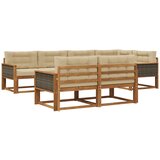 vidaXL Zunanja garnitura za sedenje z blazino 7 pcs Naravna in bež, (5000281955) | Shoptok.si