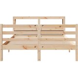  Okvir za krevet s uzglavljem 140x200 cm od masivne borovine | shoptok.hr
