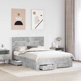  Krevetna konstrukcija s ladicama Betonski sivi 140 x 200 cm Siva 203 x 143 x 100 cm | Shoptok.si