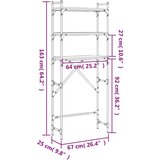  Polica za perilicu rublja boja hrasta 67x25x163 cm drvena | shoptok.hr