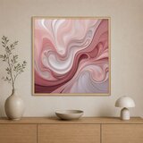 Wallxpert uramljena slika na platnu Cc-K-Ah-1012, apstraktni fluidni talasi u roze i bordo tonovima, 60 x 60 cm | Eponuda.com