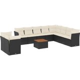  The Living Store Vrtna sedežna garnitura 11-delna z blazinami črn poli ratan - Vrtna Sedežna Garniture, (21452896) | Shoptok.si