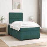 Boxspring krevet s madracem Tamnozelena 120 x 190 cm Baršun | shoptok.hr