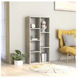  Knjižna omara betonsko siva 50x25x106 cm iverna plošča | Shoptok.si