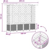  Povišeni krevet s mrežom i krovom Sivi 204 x 40 x 141 cm PP | shoptok.hr