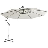 vidaXL Previsni senčnik z LED lučmi in kovinskim drogom 350 cm peščen | Shoptok.si