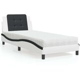 vidaXL Krevet s madracem bijelo-crni 80 x 200 cm od umjetne kože | shoptok.hr