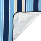  Deka za piknik sklopiva plava bijela pruga 200x150cm baršunasta | shoptok.hr