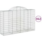  Lučne gabionske košare 12kom 200x50x120/140cm pocinčano željezo | shoptok.hr