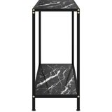  Konzolni stol crni 80 x 35 x 75 cm od kaljenog stakla | Shoptok.si