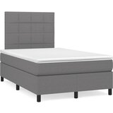 vidaXL Box spring postelja z vzmetnico LED temno siva 120x190 cm blago Cene