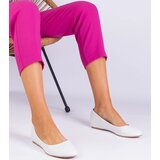 D/CEO marka niezdefiniowana White ballet flats with a hidden wedge heel made of eco-leather Savelia | Shoptok.si
