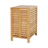 Kondela Košara za perilo, naravni bambus/bela, MENORK | Shoptok.si