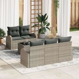  6 delni vrtnosofa set z blazinami svetlo siva poli ratan, (22094079) | Shoptok.si