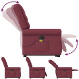 vidaXL Električni masažni naslonjač na podizanje od tkanine boja vina | shoptok.hr