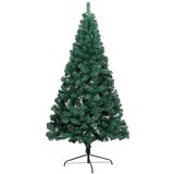  Umjetna polovica božićnog drvca LED s kuglicama zelena 150 cm | shoptok.hr