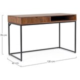 BIZZOTTO Pisalna miza z mizno ploščo iz mangovega lesa 60x120 cm Tadita – | Shoptok.si