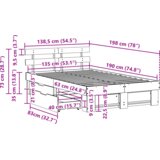 vidaXL Bela postelja s predali 135x190 cm močna borovina | Shoptok.si