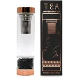 Steklenička za čaj s kristali – Črni oniks, 500 ml - Onyx, Glass, Metal - Rojstni dan - Za 30 let - Dan žena