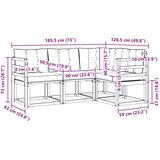  Set vanjskih sofa 4 kom. Prirodna i krem Smeđa 185 x 126,5 x 73 cm | shoptok.hr