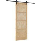  Klizna vrata Prirodna i crna 83 x 232 cm Masivna borovina | Eponuda.com