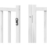 vidaXL Ograda za pse z vrati zložljiva 15 panelov bela 750 cm les | Shoptok.si