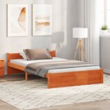  Krevetna konstrukcija s uzglavljem Voštano smeđa 135 x 190 cm | shoptok.hr