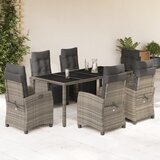  7-dijelni vrtni blagovaonski set sivi od poliratana Siva 190 cm table length | shoptok.hr