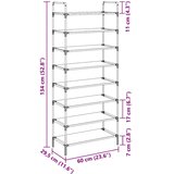  Stalak za cipele s 8 polica od metala i netkane tkanine crni | shoptok.hr