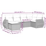  6-dijelni set vrtnih sofa od poliratana s jastucima svjetlosivi | shoptok.hr