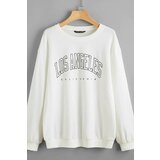 Madmext Sweatshirt - White - Oversize Cene