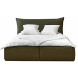 Bobochic Paris Bračni krevet presvučen tamnozelenim baršunom s prostorom za odlaganje s letvicom 160x200 cm Jade -