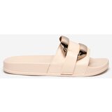 Resti Women's beige slippers with golden Serina ornament - Footwear | Shoptok.si