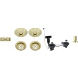 Blanco pribor SATIN ZLATNA InFino set 2x3,5" za dva korita (čašice, InFino ukrasna rozete, C-overflow preljev komplet), s dalj.upr. okrugli podizač SATIN ZLATNA | shoptok.hr