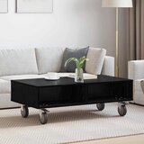  Stolić sa kotačima Crni hrast 90 x 50 x 30 cm Konstruirano drvo | shoptok.hr