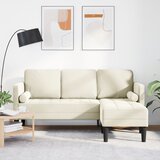 vidaXL sedežne garniture Krem Poliester tkanina z leseno okvirjem Standard Cene