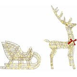  Reindeer vuče saonice Topla bijela 70 x 26 x 129 cm PET | Eponuda.com