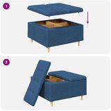  Shranjevalna tabureta z blazino Modra 80 x 80 x 45 cm blago, (5000208405) | Shoptok.si