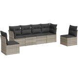  6-dijelni set vrtnih sofa od poliratana s jastucima svjetlosivi | shoptok.hr