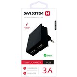 Swissten punjač za AC220, 2xUSB, 3.1A, SMART IC, držač, crni | shoptok.hr