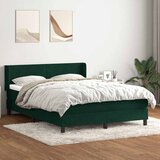 Box Spring krevet s madracem tamno zeleni 160x220 cm baršun Cijene