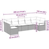  Set sofe 7 kom. Svjetlosiva poliratan 289 x 122 x 85 cm | Shoptok.si