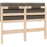  Tapecirani uzglavlje Smeđa i taupe 120 cm Čvrsto borovo drvo | shoptok.hr