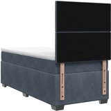  Boxspring krevet s madracem Tamnosiva 90 x 200 cm Baršun | shoptok.hr