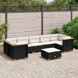  8-dijelni set vrtnih sofa od poliratana s jastucima crni | shoptok.hr