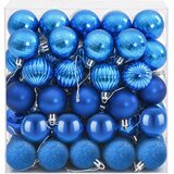  Set božićnih kuglica 100 kom. Plava i srebrna 4 cm Polistiren | shoptok.hr