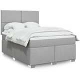 vidaXL Box spring postelja z vzmetnico svetlo siva 140x200 cm blago Cene