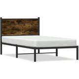 Furnova Kovinski posteljni okvir brez vzmetnice dimljen hrast 107x203cm, (21933866) | Shoptok.si