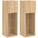 TV ormarići s LED svjetlima 2 kom boja hrasta 30,5 x 30 x 90 cm | Eponuda.ba
